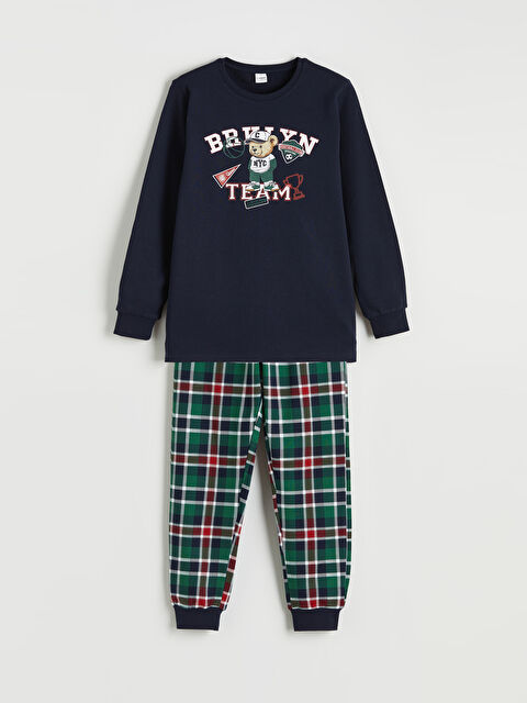 LCW Kids Ayı Teddy Baskılı Erkek Çocuk Pijama Takımı - W67691Z4-JC7
