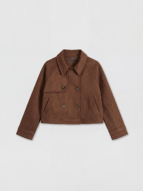 LCW Kids Oversize Girls' Faux Suede Jacket - W67764Z1-1MW