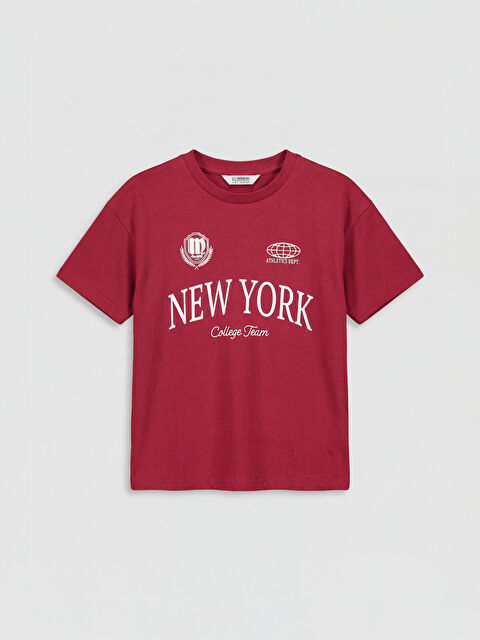 LCW Kids Crew Neck New York Printed Boys' T-Shirt