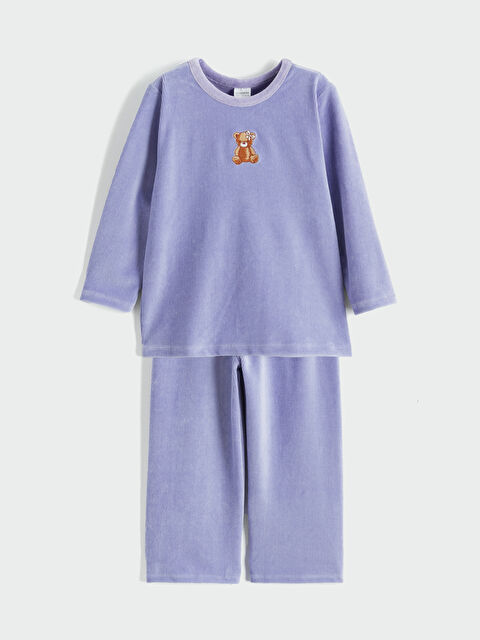 LCW Kids Ayıcık Baskılı Kız Çocuk Pijama Takımı - W6AC38Z1-G7S