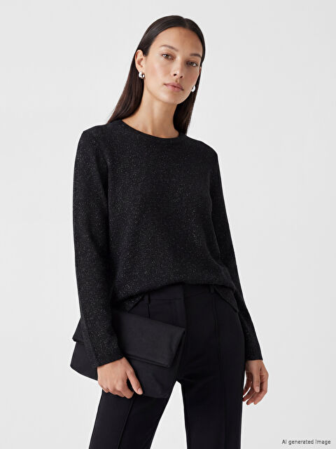 LCW EVERYDAY Bisiklet Yaka Simli Kadın Triko Kazak