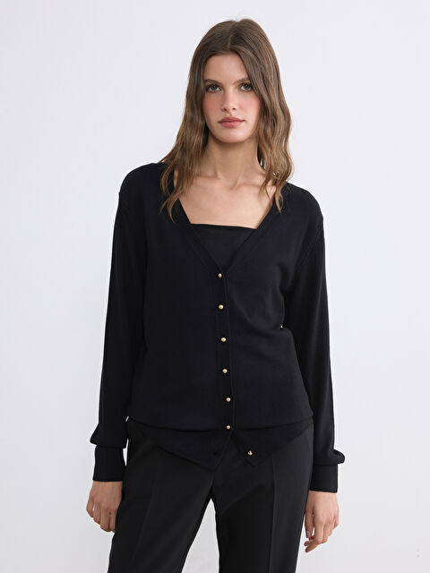 LCW EVERYDAY V Yaka Kadın Triko Hırka