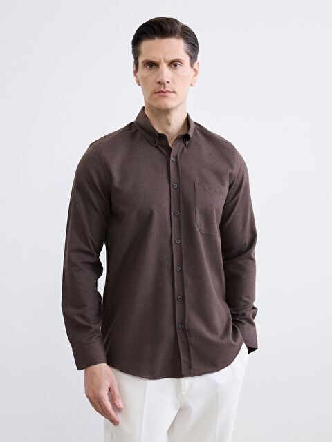 LCWAIKIKI Classic Regular Fit Gabardin Erkek Gömlek - W6BS14Z8-JTW