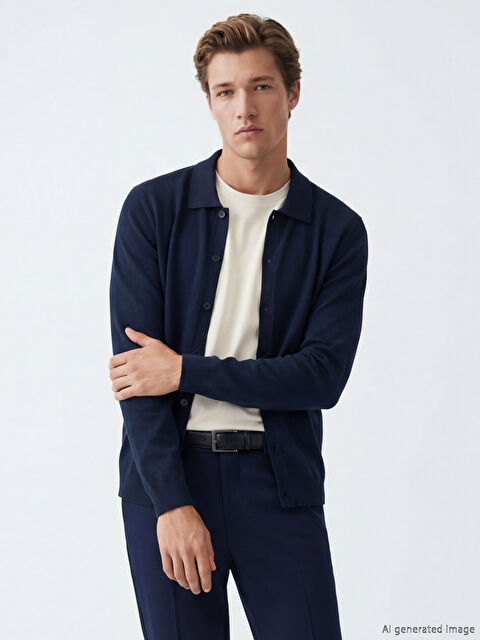 SOUTHBLUE Standart Kalıp Polo Yaka Erkek Triko Hırka - W6C018Z8-RFH