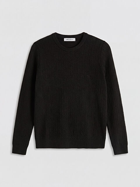 LCWAIKIKI Classic Bisiklet Yaka Desenli Kadın Triko Kazak	 - W6A086Z8-CVL