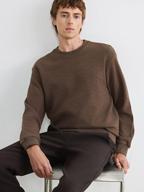 LCW Vision Regular Fit Bisiklet Yaka Erkek Triko Sweatshirt - W6A089Z8-K6V