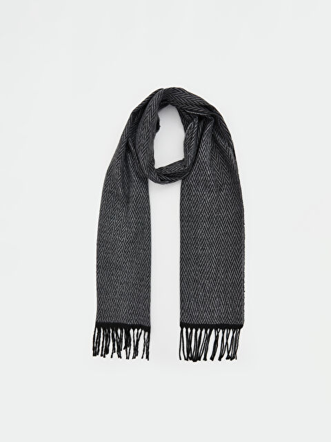 LCW ACCESSORIES Püskül Detaylı Desenli Erkek Atkı