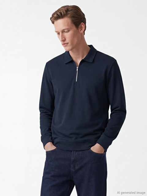 SOUTHBLUE Polo Yaka Erkek Sweatshirt