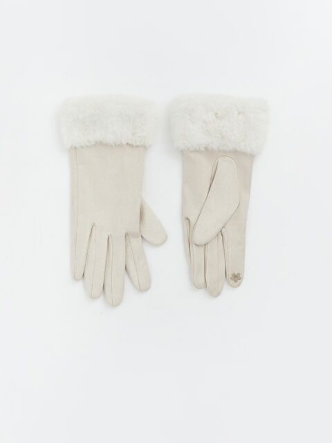 LCW ACCESSORIES Nakışlı Suni Kürk Detaylı Kadın Eldiven - W6D281Z8-EEW