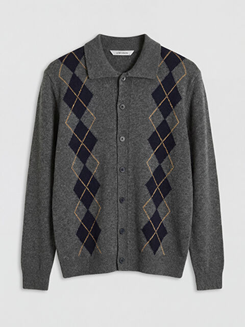 LCW Vision Standart Kalıp Polo Yaka Erkek Triko Hırka - W6B380Z8-L8N