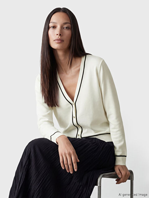 LCW EVERYDAY V Yaka Kadın Triko Hırka