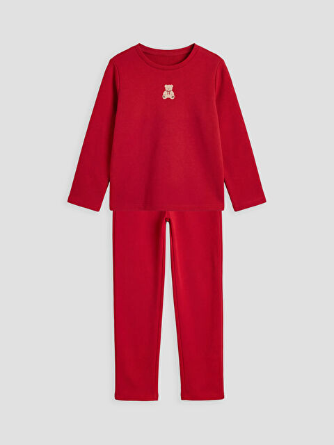 LCW Kids Ayı Baskılı Kız Çocuk Pijama Takım - W6A630Z4-R3R