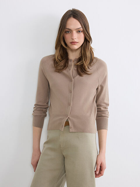 LCW Vision Bisiklet Yaka Kadın Triko Hırka - W6C645Z8-D6H