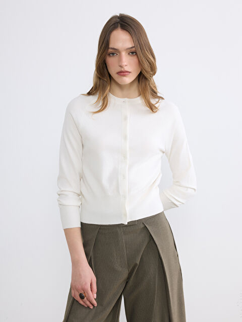 LCW Vision Bisiklet Yaka Kadın Triko Hırka