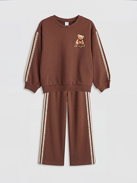 LCW Kids Ayı Teddy Baskılı Kız Çocuk Eşofman Takımı - W6A655Z1-HHA