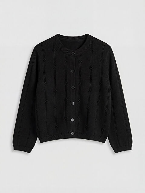 LCW Kids Kız Çocuk İşlemeli Triko Hırka - W6A800Z1-CVL