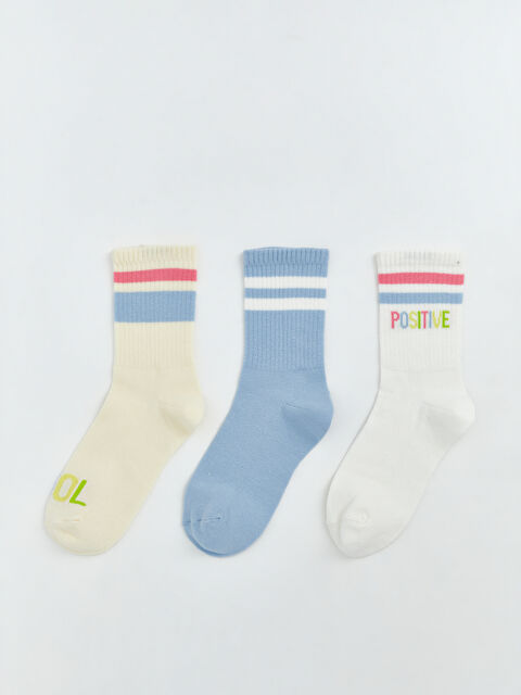 LCW DREAM Çizgili Kadın Soket Çorap 3'lü