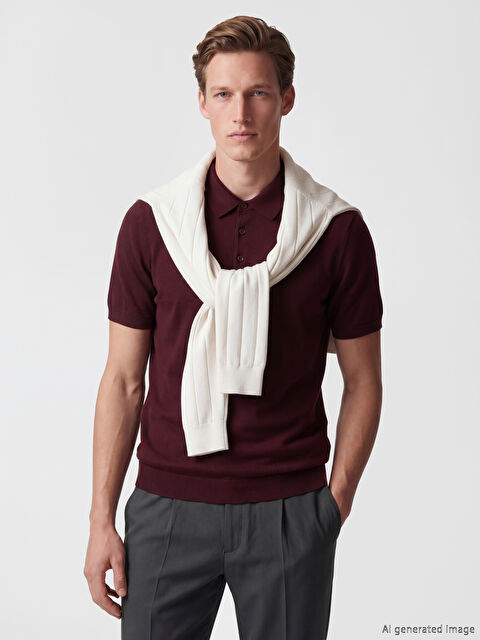 SOUTHBLUE Kısa Kollu Polo Yaka Erkek Triko Kazak