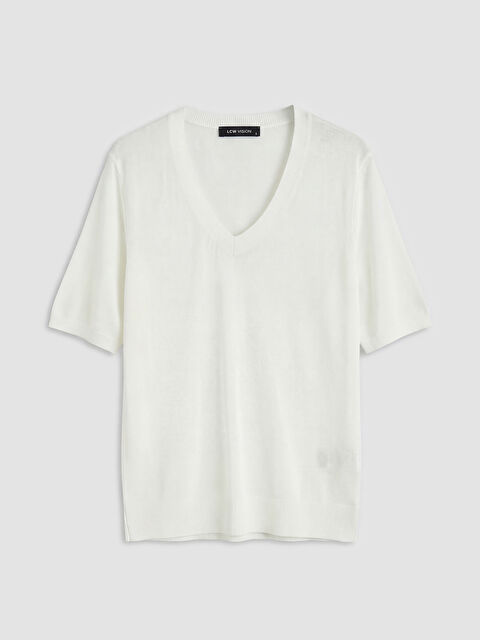 LCW Vision V Yaka Kadın Triko Kazak