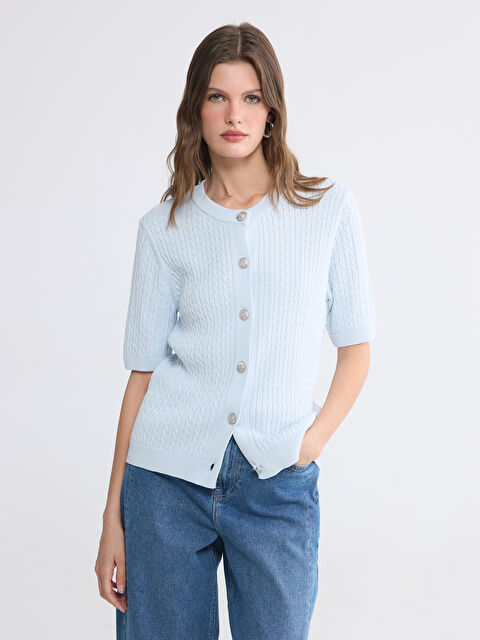 LCWAIKIKI Classic Bisiklet Yak Kadın Triko Hırka - W6I180Z8-FUX