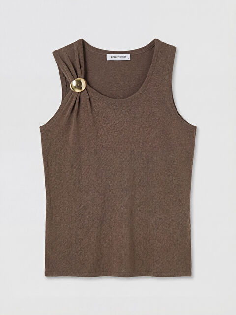 LCW EVERYDAY Bisiklet Yaka Büzgülü Kadın Triko Atlet