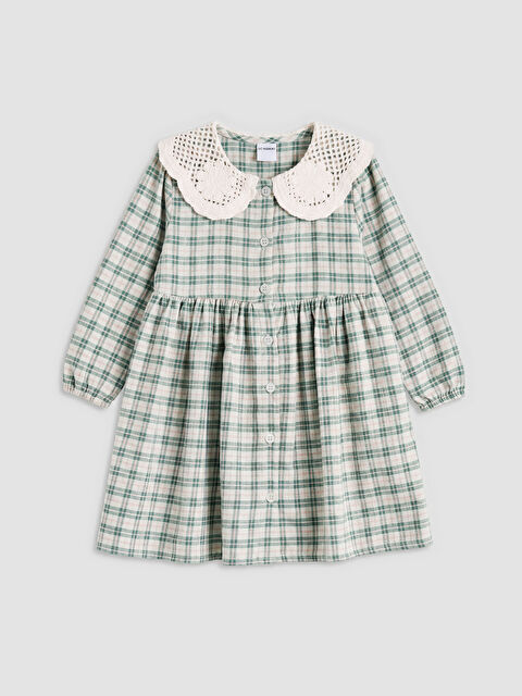 LCW Kids Bebe Yaka Ekose Kız Çocuk Elbise - W6J078Z1-LME