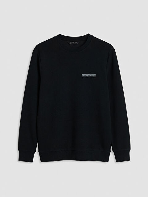 LCWAIKIKI Classic Bisiklet Yaka Baskılı Erkek Sweatshirt - W6J875Z8-CVL