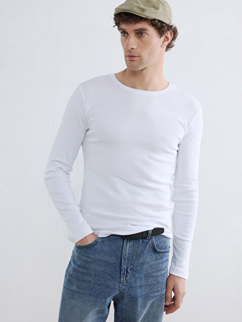 LCWAIKIKI Classic Bisiklet Yaka Ribana Erkek Tişört