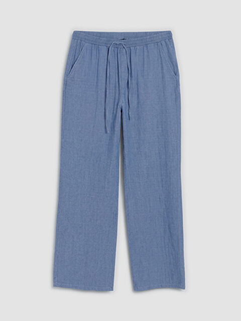 LCWAIKIKI Classic Beli Lastikli Wideleg Kadın Jean Pantolon