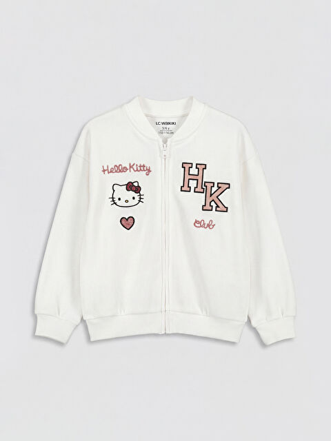 LCW Kids Hello Kitty Baskılı Kız Çocuk Fermuarlı Sweatshirt