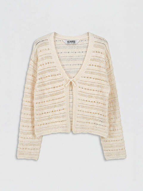 LCW Kids Ajurlu Kız Çocuk Triko Hırka