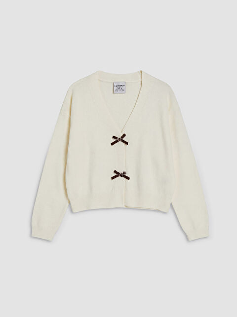 LCW Kids V Yaka Kız Çocuk Triko Hırka