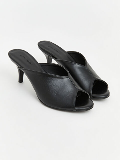 LCW STEPS Deri Görünümlü Kadın Topuklu Ayakkabı