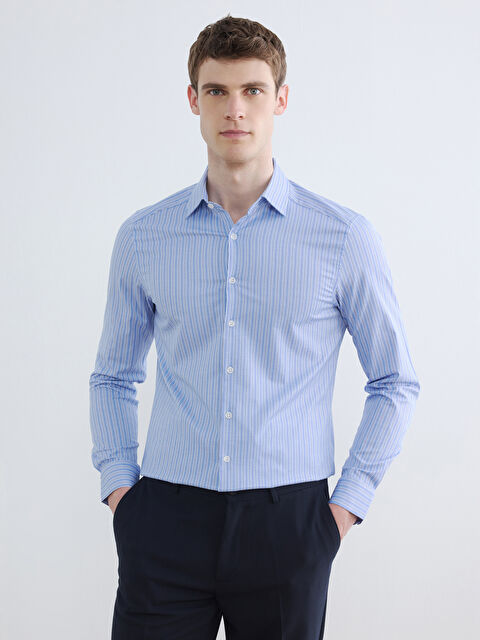 LCW BUSINESS Slim Fit Çizgili Erkek Gömlek