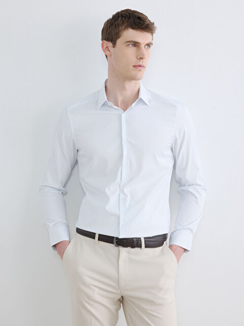 LCW BUSINESS Slim Fit Çizgili Erkek Gömlek