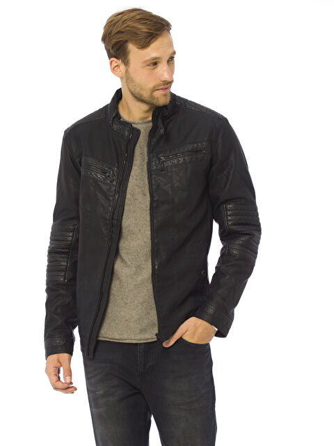 XSIDE Man BLACK Coat -7K0689Z8-J0F - LC Waikiki