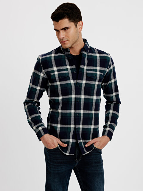 LCWAIKIKI Classic Мъж Зелено Риза - 7K7642Z8-736