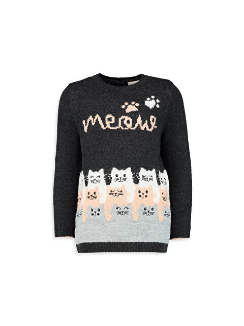 LCW Kids Girl ANTHRACITE Sweater - 7K4958Z4-670