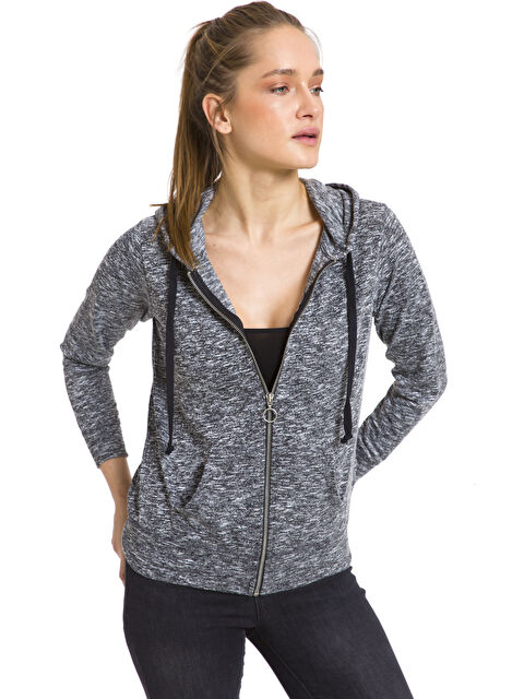 LCW Vision Жена Антрацит Суитшърт с цип - 8S6481Z8-L8N