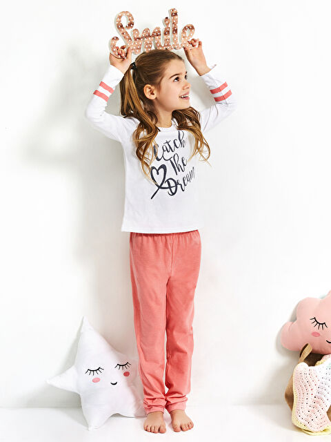 LCW Kids Момиче Бяло Комплект пижами - 8S7779Z4-E5X