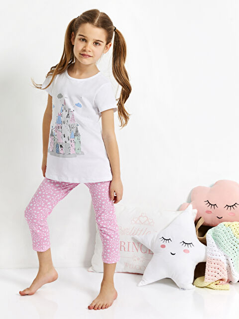 LCW Kids Момиче Бяло Комплект пижами - 8S8643Z4-E5X