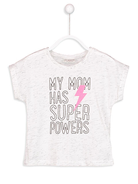 LCW Kids Bisiklet Yaka Kısa Kollu Kız Çocuk Tişört - 8S9055Z4-EEW