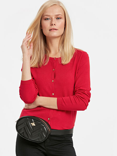 LCWAIKIKI Basic Woman RED Cardigan - 8W1291Z8-H1T