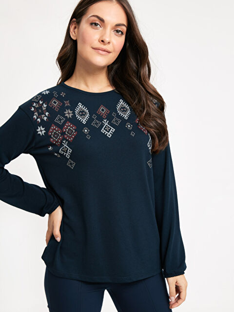 LCWAIKIKI Classic Woman NAVY T-Shirt - 8WJ741Z8-E1J