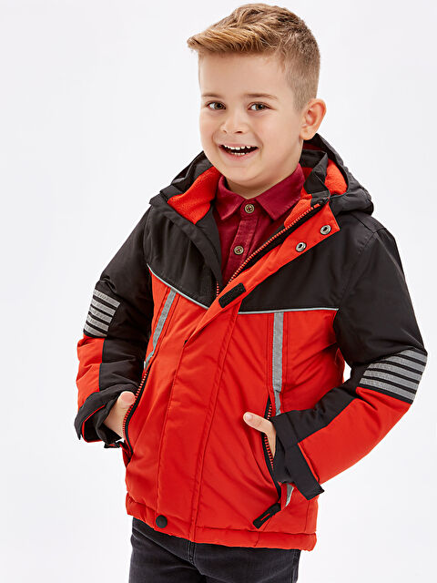 LCW Kids Ұлдар қызғылт сары түс Пуховик пальто - 8W9006Z4-JSV