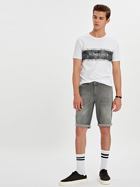 LCW Jeans Regular Fit Men's Denim Shorts - 9SG463Z8-GRD