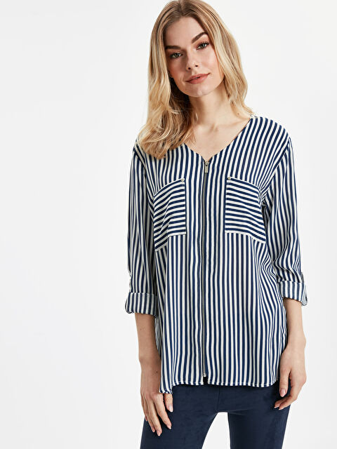 LCWAIKIKI Classic Striped Women's Shirt - 9S0215Z8-LGS