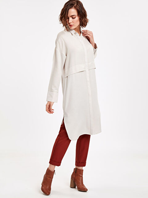 LCW Modest Women's Long Sleeve Tunic Gabardine Salas - 9S8105Z8-CR8