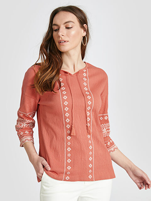 LCW Grace Woman BROWN T-Shirt - 9SH041Z8-GRA