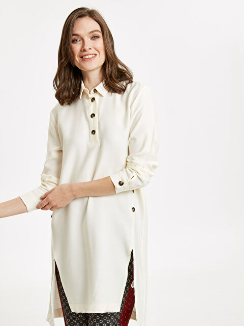 LCW Modest Woman ECRU Tunic - 9SH471Z8-EEW